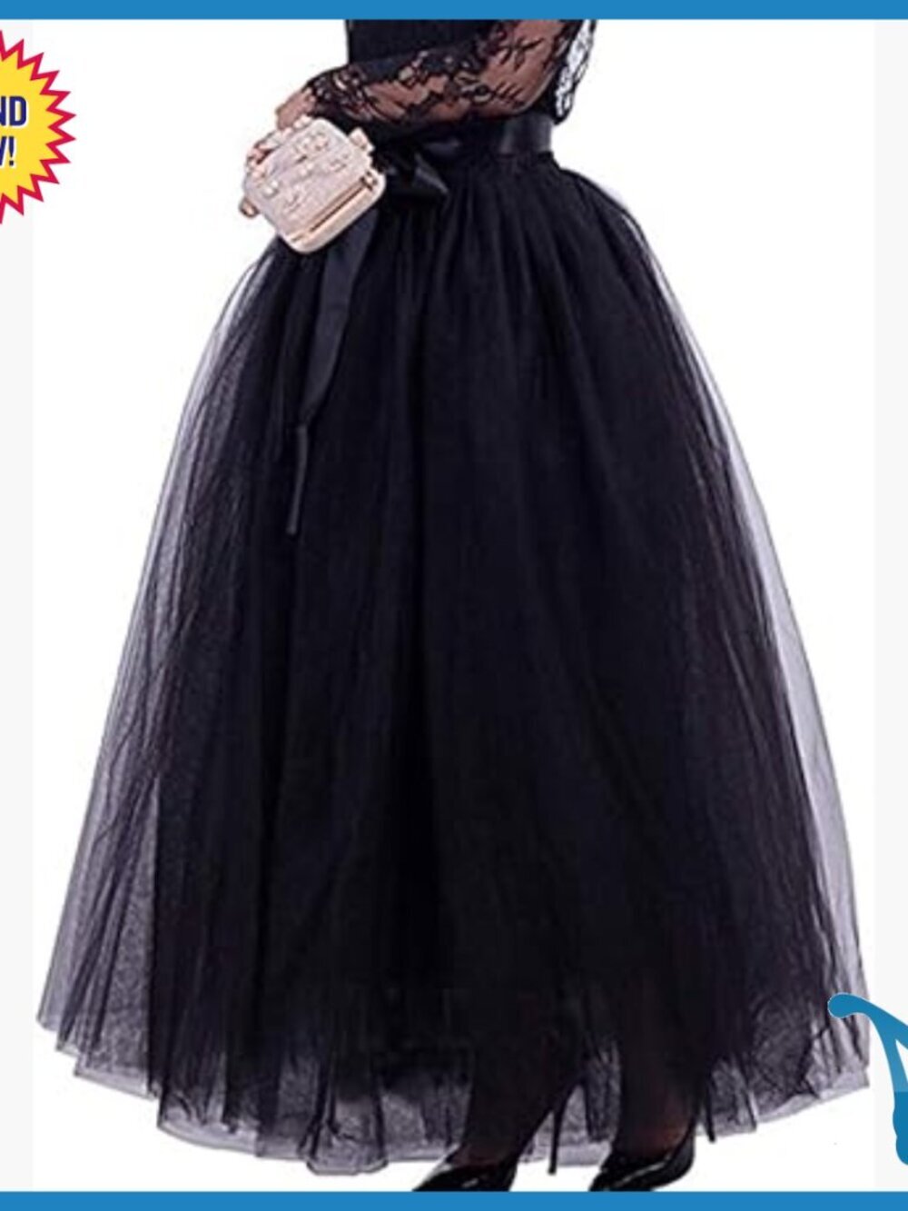 Plus Size Long Maxi A-Line Tutu Tulle Skirt with Elastic Waist